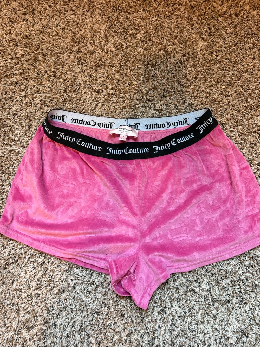 Juicy Couture Hot Pink Velour Lounge Shorts with Branded Waistband